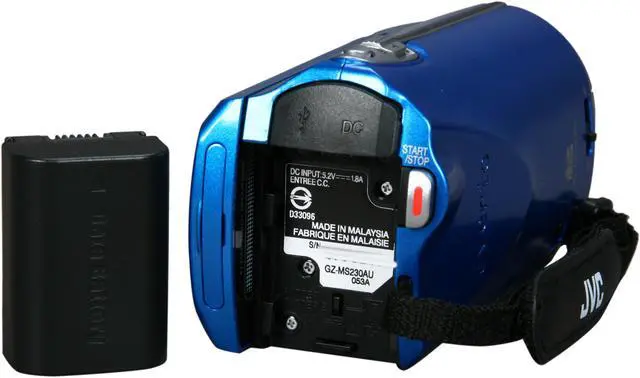 Alt view image 8 of 9 - JVC Everio GZ-MS230 Blue 1/6" CCD 2.7" LCD 39X Optical Zoom 8GB Flash Memory Camera