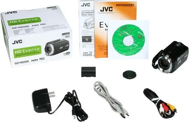 Alt view image 7 of 7 - JVC Everio GZ-HD500 Black 1/5.8" CMOS 2.7" LCD 20X Optical Zoom 80GB HDD Full HD Camcorder