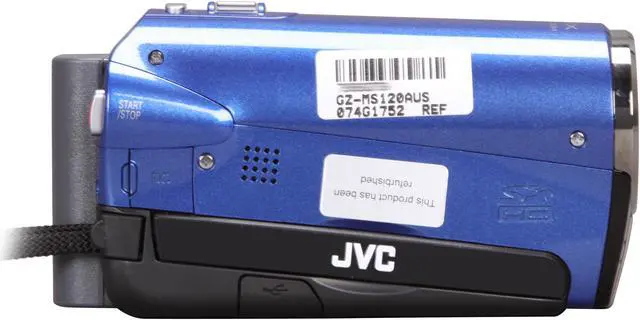 Alt view image 3 of 8 - JVC Everio GZ-MS120 Blue 1/6" CCD 2.7" 123K LCD 35X Optical Zoom Flash Memory Camcorder