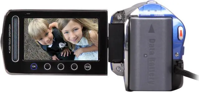 Alt view image 4 of 8 - JVC Everio GZ-MS120 Blue 1/6" CCD 2.7" 123K LCD 35X Optical Zoom Flash Memory Camcorder