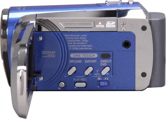 Alt view image 5 of 8 - JVC Everio GZ-MS120 Blue 1/6" CCD 2.7" 123K LCD 35X Optical Zoom Flash Memory Camcorder