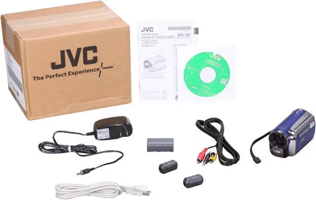 Alt view image 8 of 8 - JVC Everio GZ-MS120 Blue 1/6" CCD 2.7" 123K LCD 35X Optical Zoom Flash Memory Camcorder