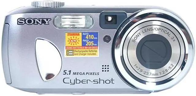 Alt view image 2 of 8 - SONY DSC-P93 Silver 5.1MP 3X Optical Zoom Digital Camera