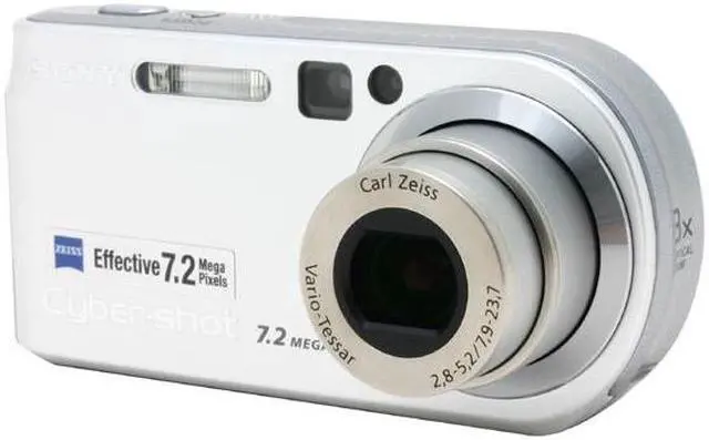 Alt view image 3 of 9 - SONY DSC-P200 Silver 7.2MP 3X Optical Zoom Digital Camera