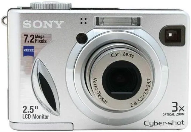 Alt view image 2 of 9 - SONY DSC-W7 Silver 7.2MP 3X Optical Zoom Digital Camera