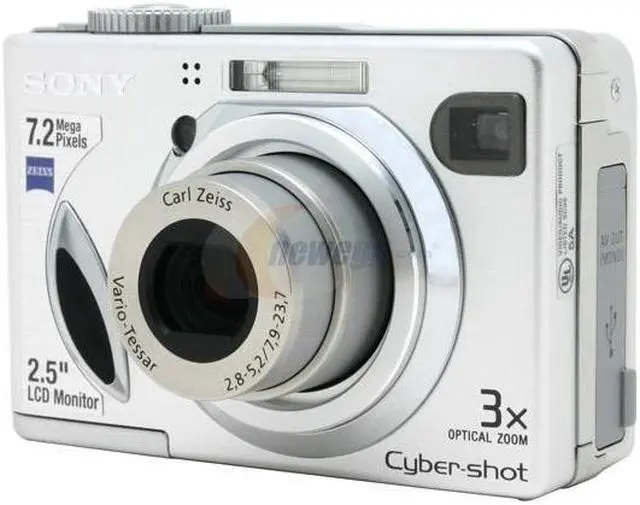 Alt view image 3 of 9 - SONY DSC-W7 Silver 7.2MP 3X Optical Zoom Digital Camera