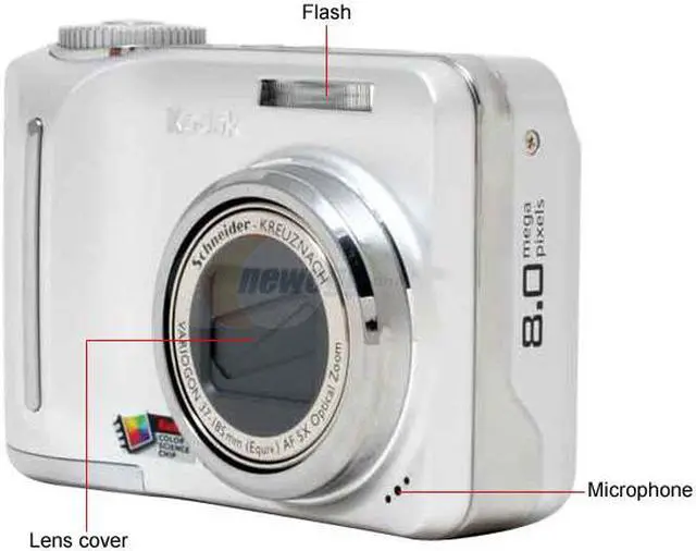 Alt view image 2 of 11 - Kodak C875 Silver 8.0 MP 5X Optical Zoom Digital Camera