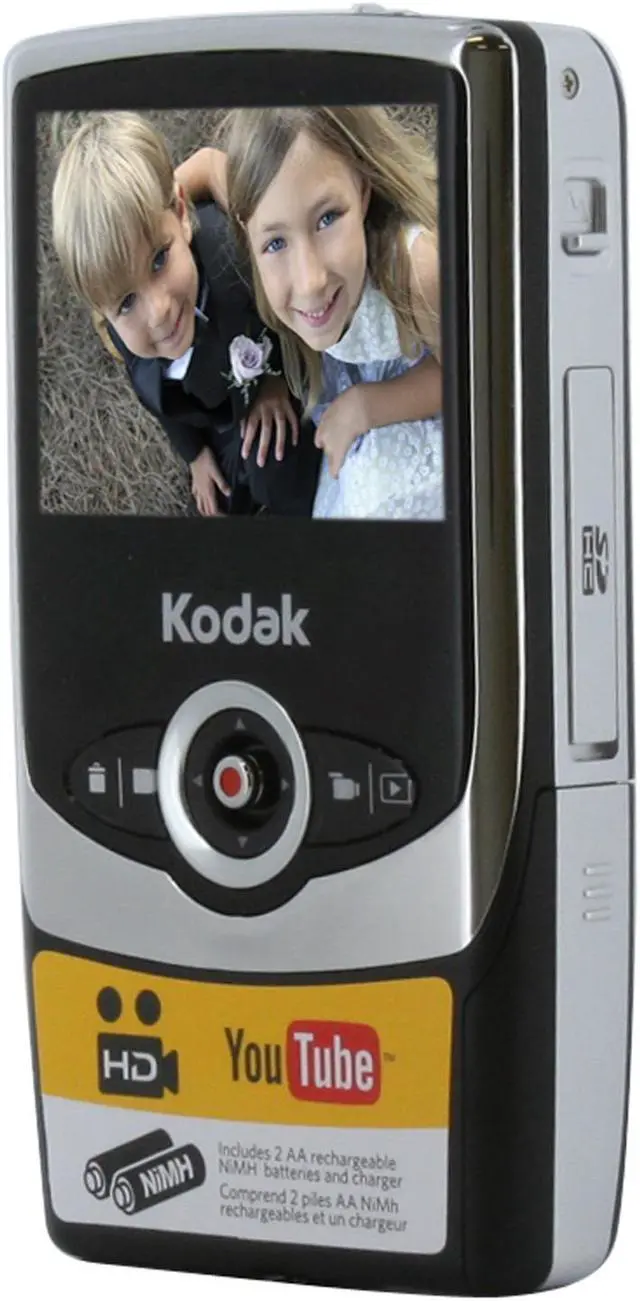 Alt view image 5 of 11 - Kodak Zi6 Black 1/4.5" CMOS 2.4" LCD 2x Digital HD Pocket Video Camera