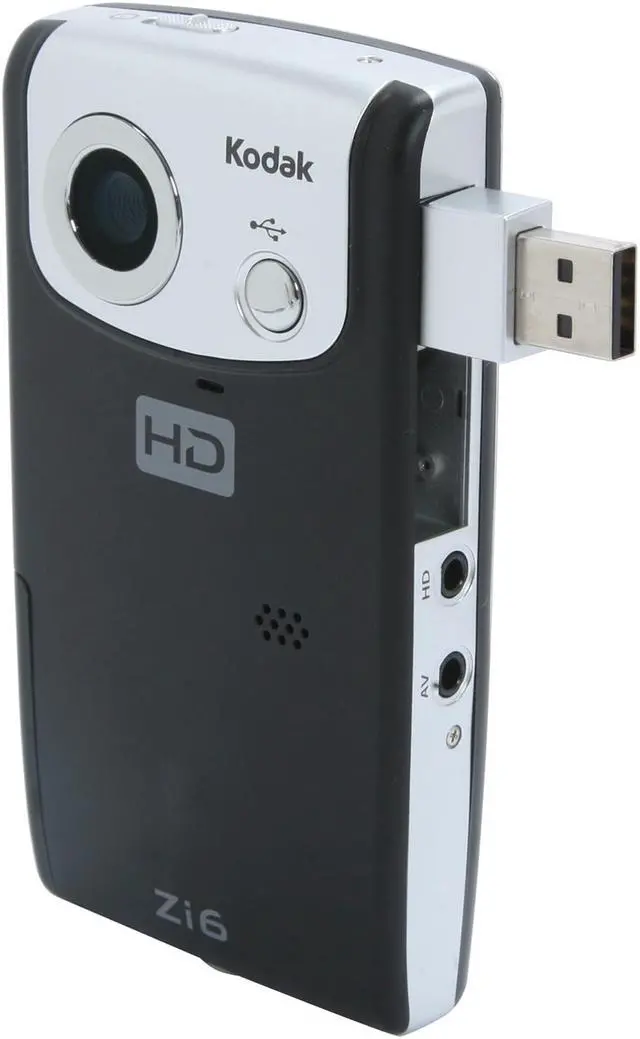 Alt view image 9 of 11 - Kodak Zi6 Black 1/4.5" CMOS 2.4" LCD 2x Digital HD Pocket Video Camera