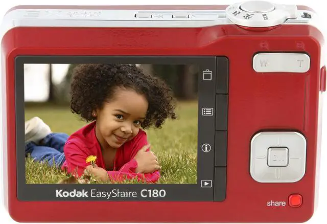 Alt view image 4 of 12 - Kodak EasyShare C180 Red 10.2 MP 3X Optical Zoom Digital Camera