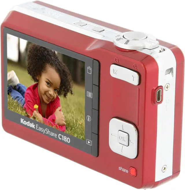 Alt view image 5 of 12 - Kodak EasyShare C180 Red 10.2 MP 3X Optical Zoom Digital Camera