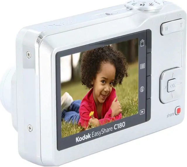 Alt view image 3 of 11 - Kodak EasyShare C180 Silver 10.2 MP 3X Optical Zoom Digital Camera