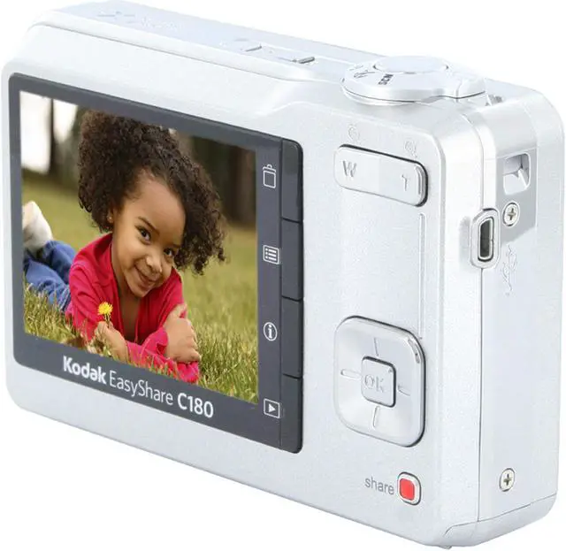 Alt view image 5 of 11 - Kodak EasyShare C180 Silver 10.2 MP 3X Optical Zoom Digital Camera
