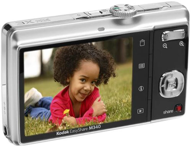Alt view image 3 of 3 - Kodak EasyShare M340 Silver 10.2 MP 3X Optical Zoom Digital Camera