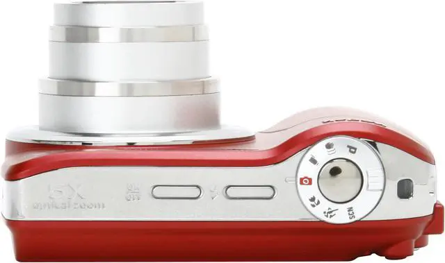 Alt view image 7 of 9 - Kodak EasyShare C190 Red 12.3 MP 5X Optical Zoom Digital Camera w/ 2 AA Rechargeable Batteries, Charger, Camera Bag and Strap Kit