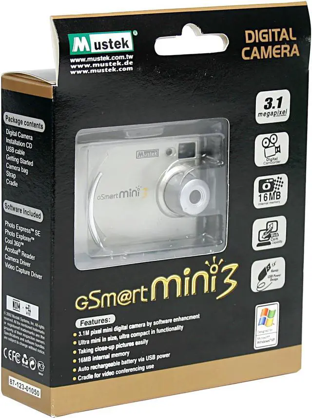 Alt view image 8 of 8 - Mustek GSmart MINI 3 CMOS NO Optical Zoom HDD/Flash Memory Camcorder