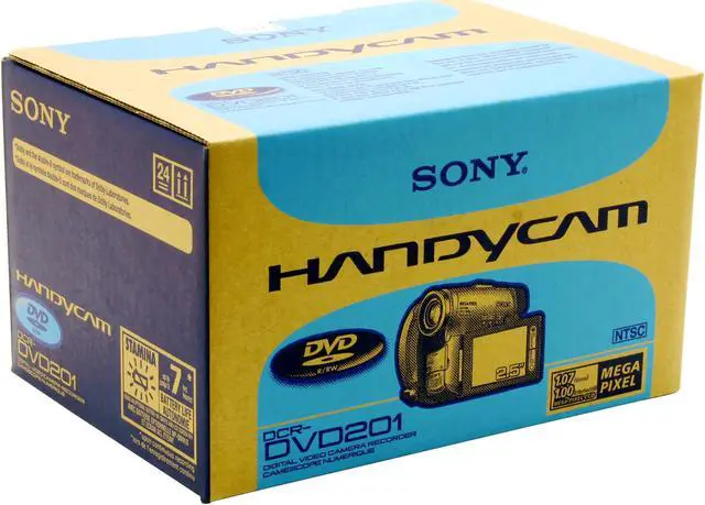 Alt view image 10 of 10 - SONY DCR-DVD201 1/5", 1070K Gross Pixels Advanced HAD CCD 2.5" (123K) Hybrid Color LCD 10X Optical Zoom DVD Camcorder