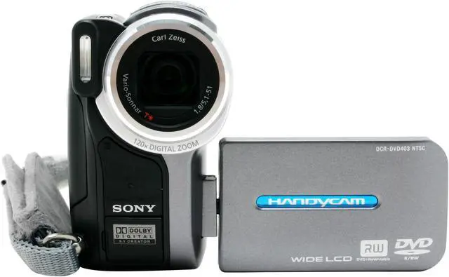Alt view image 2 of 10 - SONY DCR-DVD403 1/3" 3310K Gross Pixel CCD 2.7" Touch Panel LCD 10X Optical Zoom DVD Camcorder