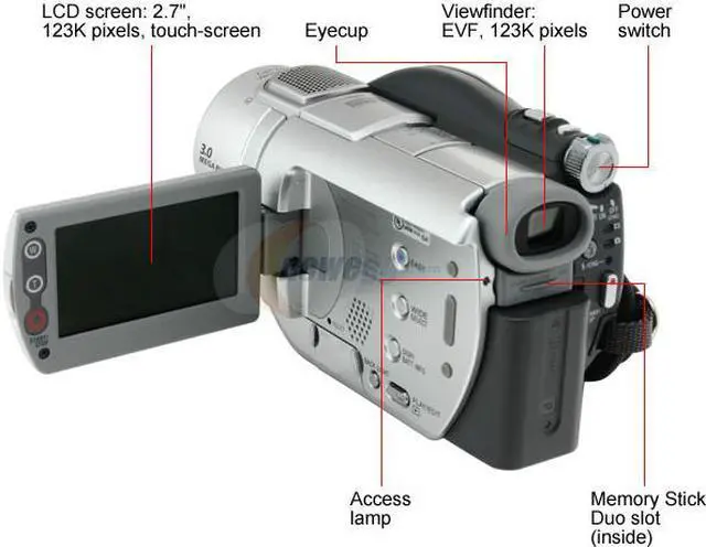 Alt view image 4 of 12 - SONY DCR-DVD405 1/3" CCD 2.7" 123K Wide 16:9 Touch Panel LCD LCD 10X Optical Zoom DVD Camcorder