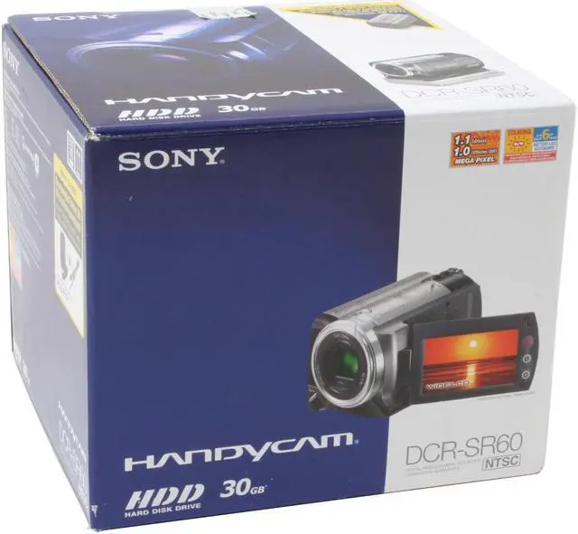 Alt view image 12 of 12 - SONY DCR-SR60 1/5.5" 1.07M CCD 2.7" 16:9 123K LCD LCD 12X Optical Zoom HDD/Flash Memory Camcorder