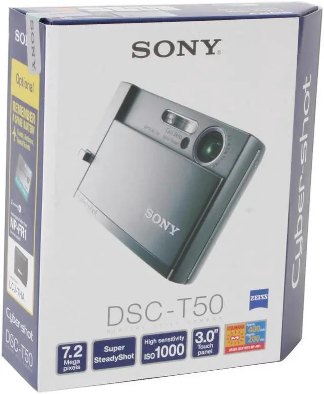 Alt view image 10 of 10 - SONY DSC-T50 Silver 7.2 MP 3X Optical Zoom Digital Camera