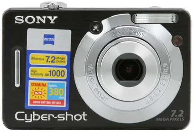 Alt view image 8 of 11 - SONY Cyber-shot DSC-W55 Black 7.2 MP 3X Optical Zoom Digital Camera