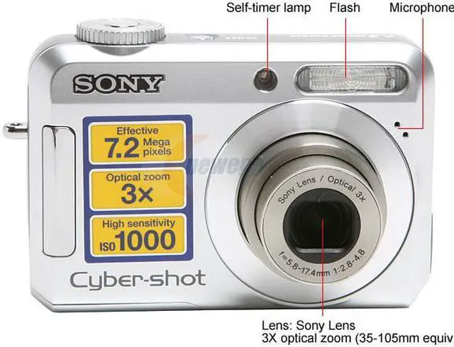 Alt view image 3 of 11 - SONY Cyber-shot DSC-S650 Silver 7.2 MP 3X Optical Zoom Digital Camera