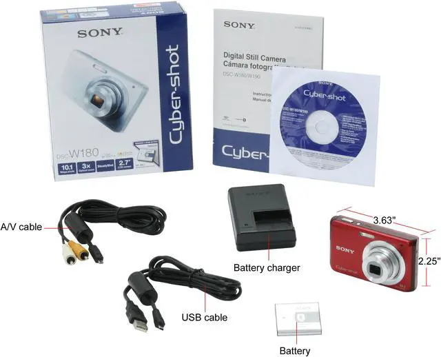 Alt view image 11 of 11 - SONY Cyber-shot DSC-W180 Red 10.1 MP 3X Optical Zoom Digital Camera