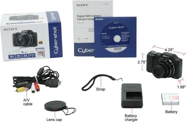 Alt view image 11 of 11 - SONY Cyber-shot DSC-H20 Black 10.1 MP 10X Optical Zoom Digital Camera