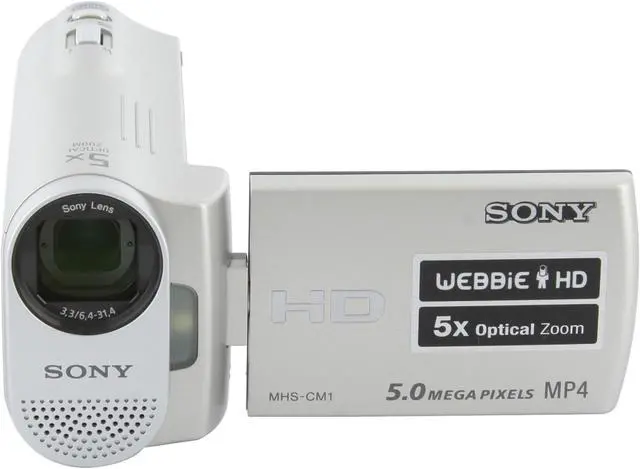 Alt view image 2 of 11 - SONY MHS-CM1 Silver 1/2.5" CMOS Sensor 2.5" 153K 270° Rotation LCD 5X Optical Zoom Webbie HD Camera