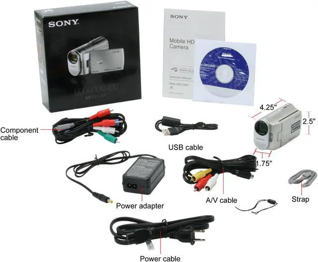 Alt view image 11 of 11 - SONY MHS-CM1 Silver 1/2.5" CMOS Sensor 2.5" 153K 270° Rotation LCD 5X Optical Zoom Webbie HD Camera