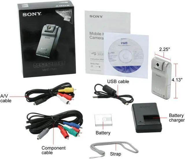 Alt view image 11 of 11 - SONY MHS-PM1 Silver 5.0 MP 1/2.5" CMOS 1.8" 230K LCD 4x Digital HD Webbie Camera