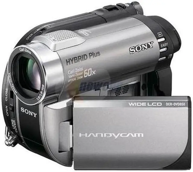 Alt view image 2 of 5 - SONY DCR-DVD850 Silver 1/8" Advanced HAD CCD Sensor 2.7" 123K Wide Touch Panel LCD 60X Optical Zoom Hybrid Handycam Camcorder