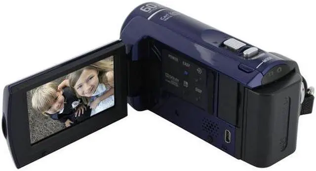 Alt view image 3 of 13 - SONY DCR-SX40 Blue 1/8" Advanced HAD CCD Sensor 2.7" 123K Wide Touch Panel LCD 60X Optical Zoom 4GB Flash Memory Handycam Camcorder