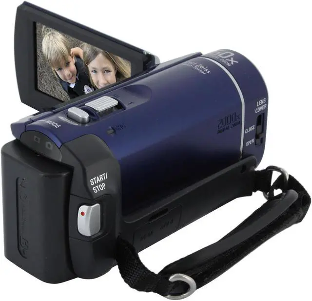 Alt view image 5 of 13 - SONY DCR-SX40 Blue 1/8" Advanced HAD CCD Sensor 2.7" 123K Wide Touch Panel LCD 60X Optical Zoom 4GB Flash Memory Handycam Camcorder