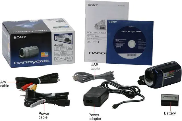 Alt view image 13 of 13 - SONY DCR-SX40 Blue 1/8" Advanced HAD CCD Sensor 2.7" 123K Wide Touch Panel LCD 60X Optical Zoom 4GB Flash Memory Handycam Camcorder