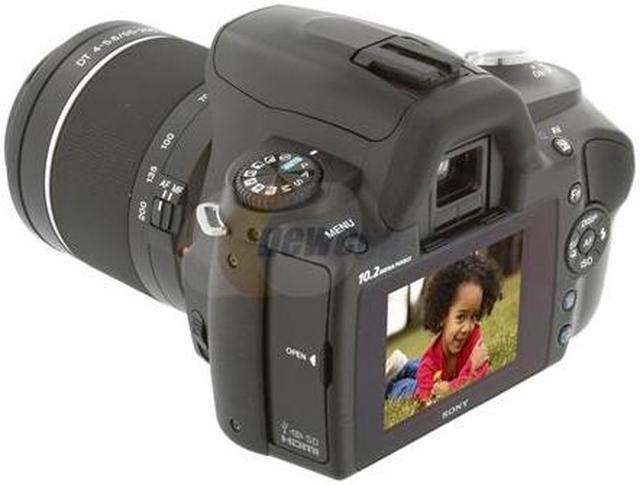 Alt view image 3 of 14 - SONY a230 Black 10.2 MP Digital SLR Camera w/ DT 18-55mm f/3.5-5.6 SAM and 55-200mm f/4-5.6 Lenses