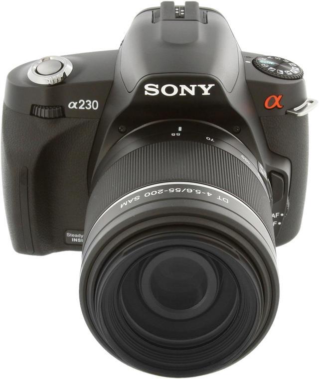 Alt view image 8 of 14 - SONY a230 Black 10.2 MP Digital SLR Camera w/ DT 18-55mm f/3.5-5.6 SAM and 55-200mm f/4-5.6 Lenses