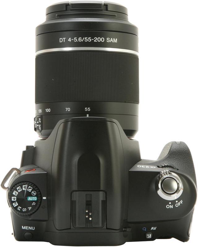 Alt view image 10 of 14 - SONY a230 Black 10.2 MP Digital SLR Camera w/ DT 18-55mm f/3.5-5.6 SAM and 55-200mm f/4-5.6 Lenses
