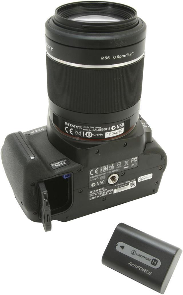 Alt view image 13 of 14 - SONY a230 Black 10.2 MP Digital SLR Camera w/ DT 18-55mm f/3.5-5.6 SAM and 55-200mm f/4-5.6 Lenses