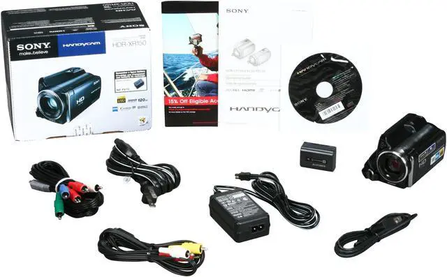 Alt view image 10 of 10 - SONY  HDR-XR150  Black  1/4" "Exmor R" CMOS 2.7" 230K  LCD 25X  Optical Zoom 120GB HD Handycam Camcorder