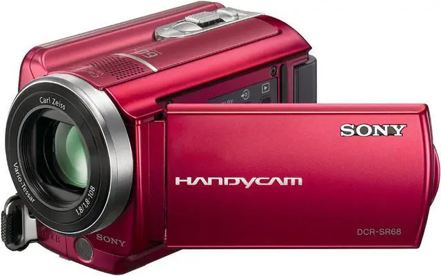 Alt view image 2 of 4 - SONY  DCR-SR68  Red  1/8" Advanced HAD CCD 2.7" 230K  LCD 60X  Optical Zoom 80GB Handycam Camcorder