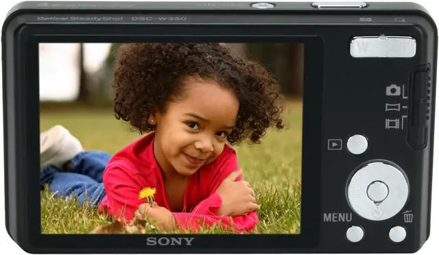 Alt view image 4 of 9 - SONY Cyber-shot DSC-W350 Black 14.1 MP 4X Optical Zoom 26mm Wide Angle Digital Camera