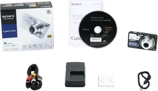 Alt view image 9 of 9 - SONY Cyber-shot DSC-W350 Black 14.1 MP 4X Optical Zoom 26mm Wide Angle Digital Camera