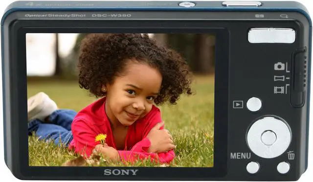 Alt view image 4 of 9 - SONY Cyber-shot DSC-W350 Blue 14.1 MP 4X Optical Zoom 26mm Wide Angle Digital Camera