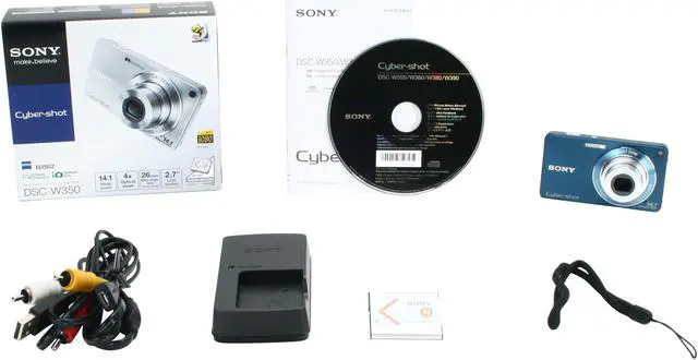 Alt view image 9 of 9 - SONY Cyber-shot DSC-W350 Blue 14.1 MP 4X Optical Zoom 26mm Wide Angle Digital Camera