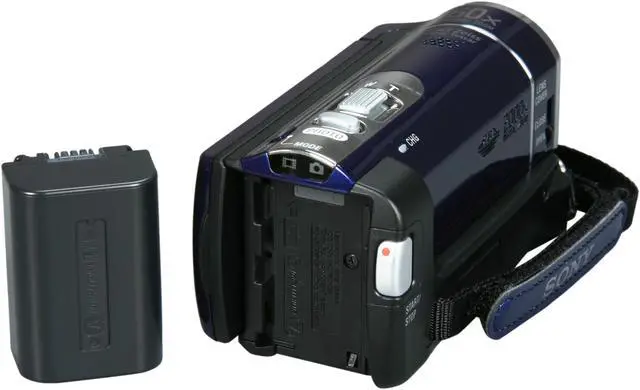 Alt view image 8 of 9 - SONY  DCR-SX44 Blue 1/8" Advanced HAD CCD 2.7" 230K  LCD 60X Optical Zoom 4GB Handycam Camcorder