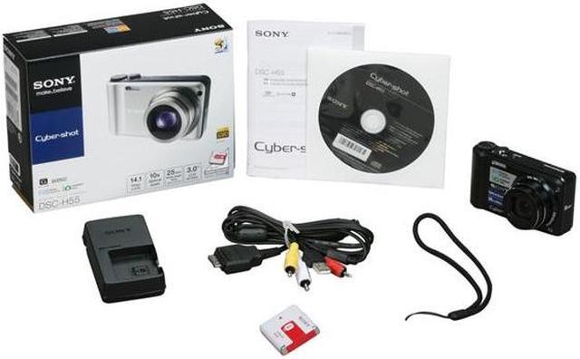 Alt view image 8 of 8 - SONY Cyber-shot DSC-H55 Black 14.1 MP 3" LCD(230K) 10X Optical Zoom  25-250mm  Wide Angle Digital Camera