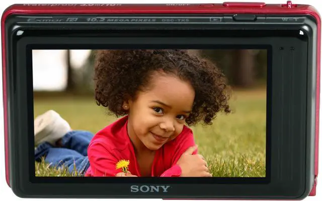 Alt view image 4 of 9 - Sony Cyber-shot DSC-TX5 10.2MP CMOS Digital Camera with 4x Wide Angle Zoom(Red)
