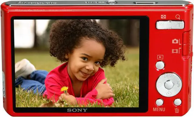 Alt view image 5 of 9 - SONY Cyber-shot DSC-W330 Red 14.1 MP 4X Optical Zoom 26mm Wide Angle Digital Camera Kit with Red Case and 2GB Memory Stick